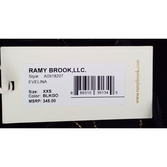Ramy Brook Evelina Dot Appliqué Blouson Top XXS Black NWT - Picture 6 of 7